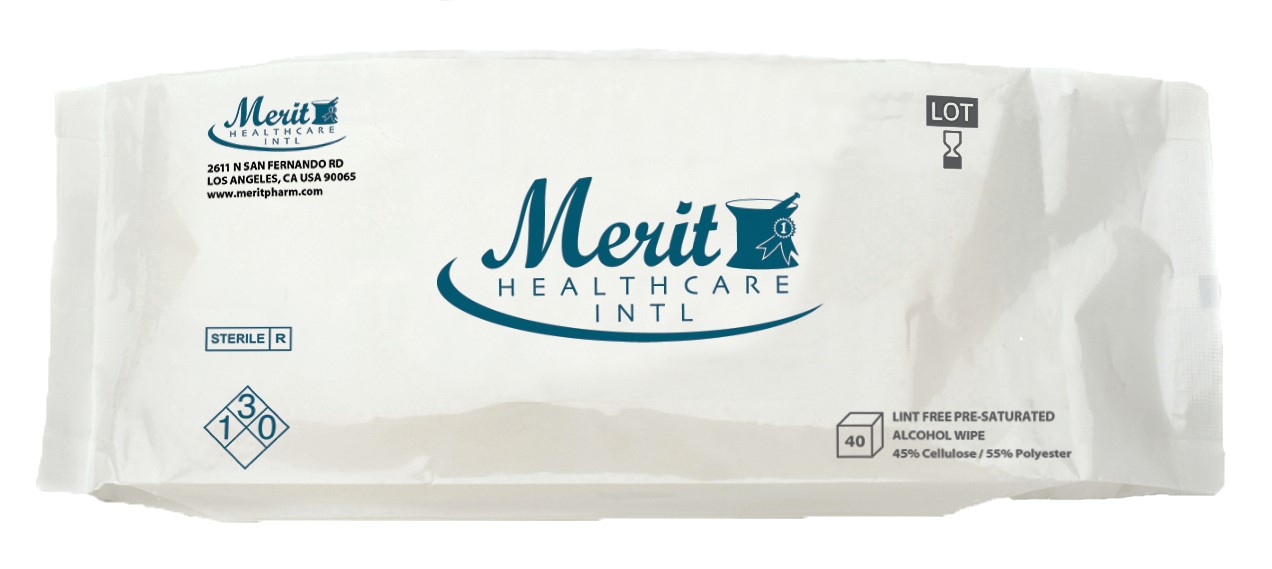 MEDIGRATIVE PRE-SATURATED ALCOHOL WIPES, STERILE, 9 X 9, 40 BAG