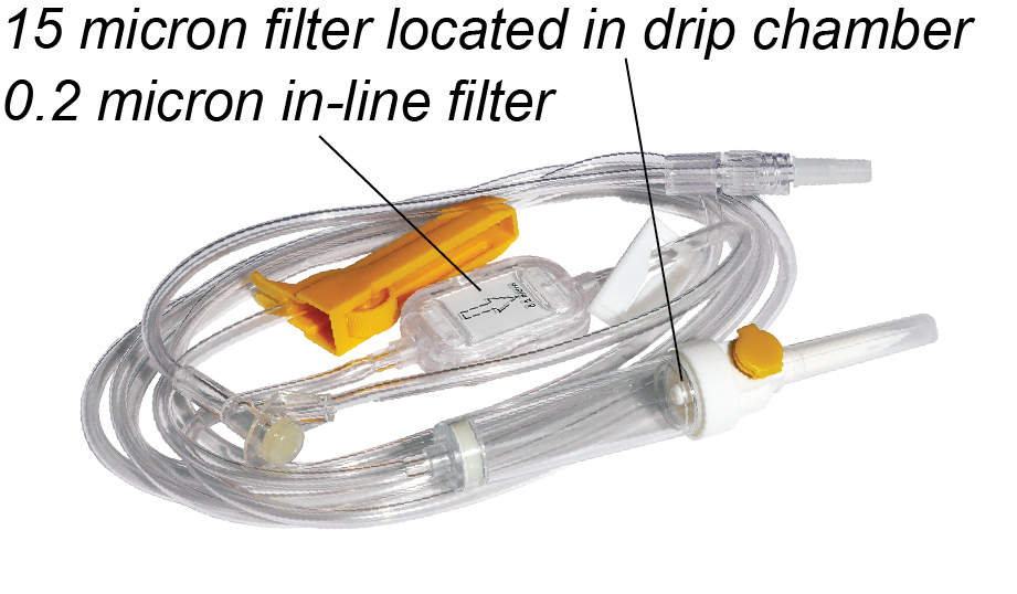 IV SET, WITH 0.22 MICRON IN LINE FILTER, 20 DROPS/ML, Y-SITE, NON-DEHP, LATEX-FREE, VENTED SPIKE MEDIGRATIVE 002 IV ADMINISTRATION SET