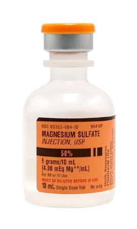 MAGNESIUM SULFATE INJ, USP 50% (500MG/ML, 5G/10ML), 10ML NDC  6332306411 NON-RETURNABLE