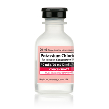 POTASSIUM CHLORIDE FOR INJECTION CONCENTRATE, USP, SDV, 2MEQ/ML (40MEQ/20ML), 20ML NDC # 00409-6653-05 NON-RETURNABLE