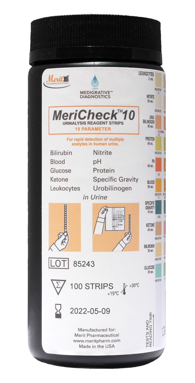 MERICHECK 10, 10 SG TEST STRIPS, URINE REAGENT STRIP. 100 BTL URS10100022 - Image 2