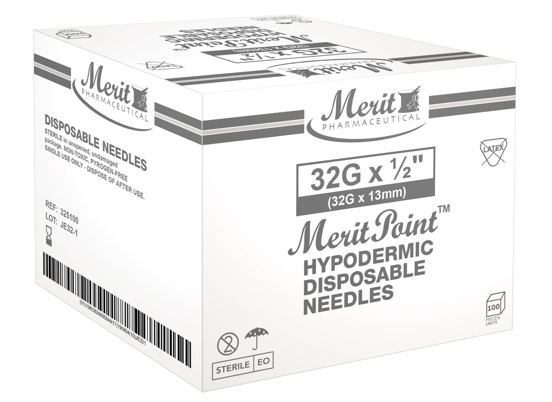 MEDIGRATIVE NEEDLES 32G X 13MM (1/2"), 100 BX