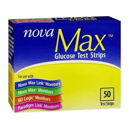 NOVA MAX GLUCOSE TEST STRIPS, 50 43523