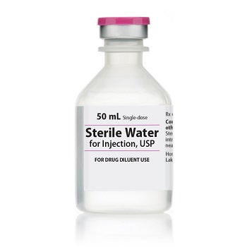 STERILE WATER 50ML, FOR INJECTION, USP, SDV 25/PACK NDC  00409488750*