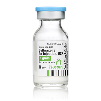 CEFTRIAXONE 1GM INJ, USP, SDV , 10 PK NDC 00409733201 NON-RETURNABLE