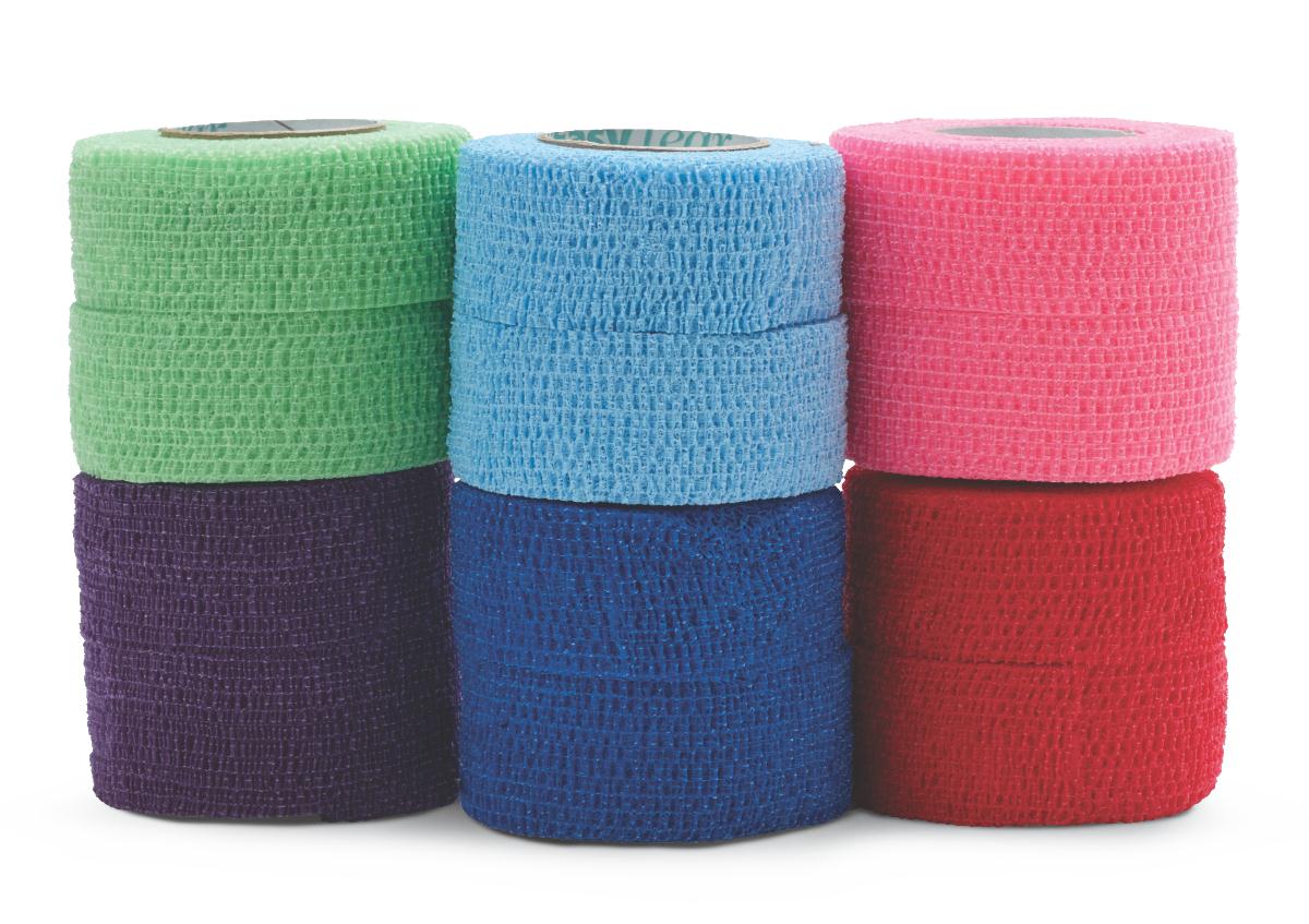 NON-STERILE COHESIVE BANDAGE, ASSORTED, 1 X 5YDS, 30 BX 8015AS