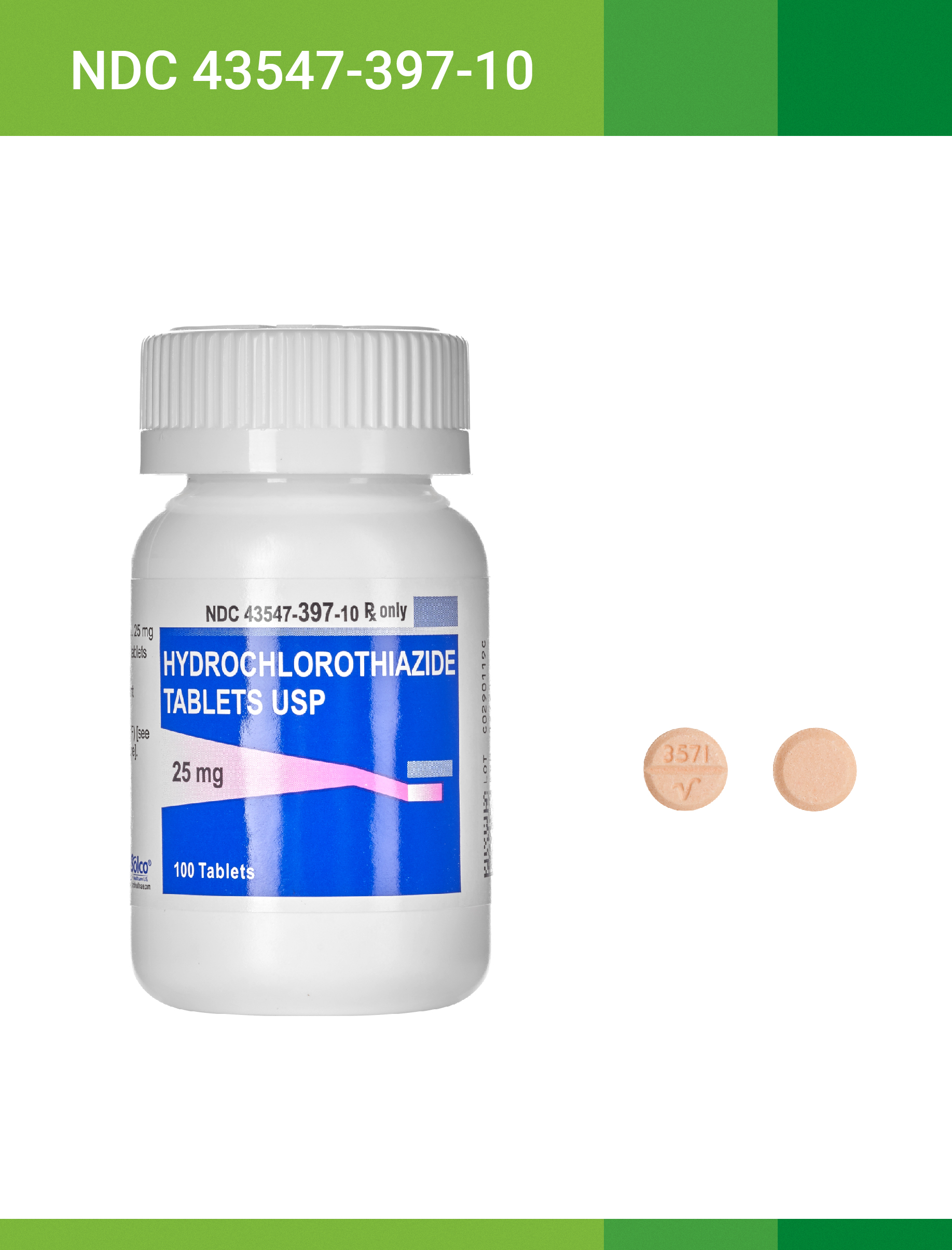 HYDROCHLOROTHIAZIDE 25MG, 1000 BTL NDC 29300012810 NON-RETURNABLE