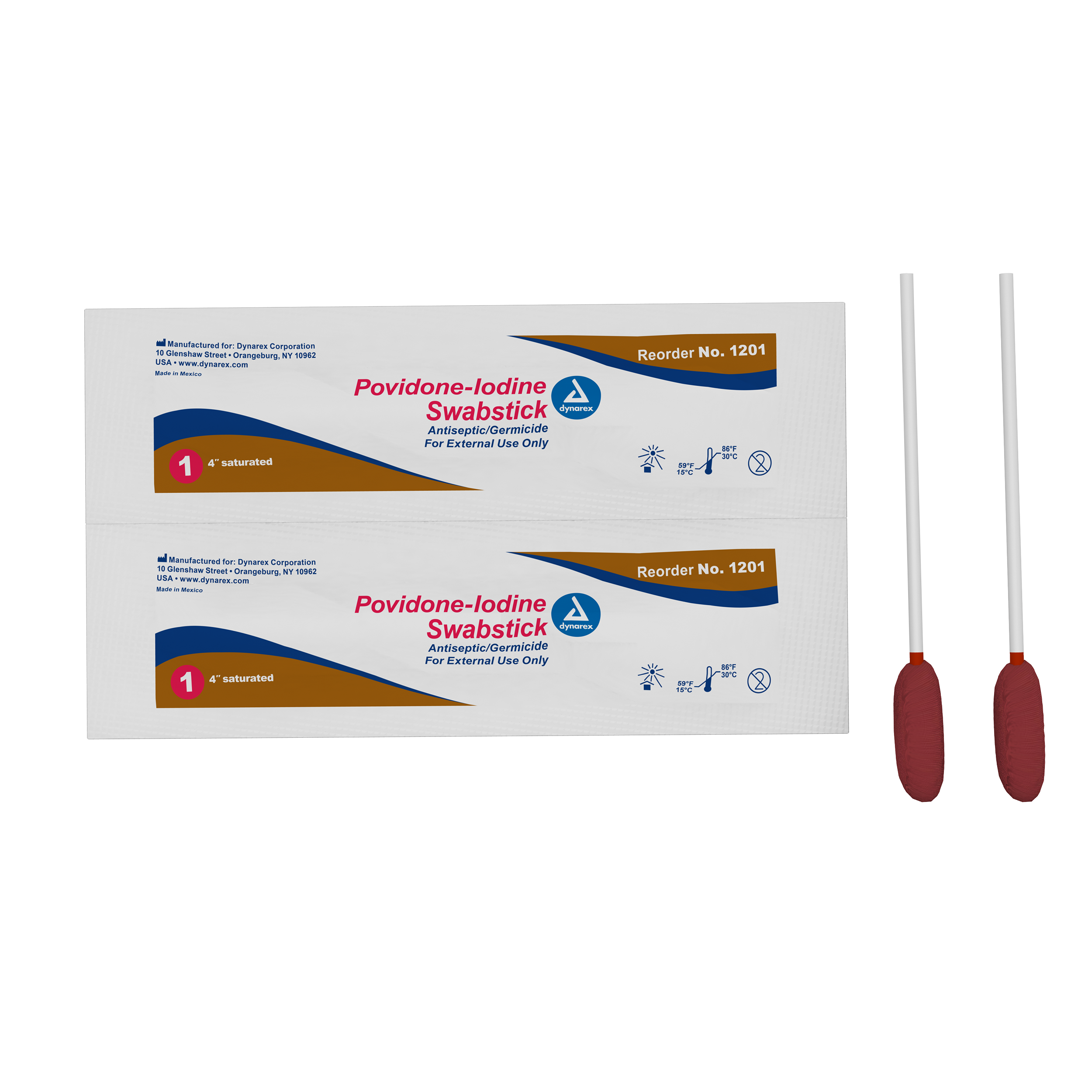 POVIDONE IODINE SWABSTICKS 1'S, 50 BX 1201