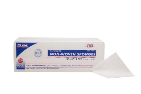 NON-STERILE NON-WOVEN SPONGES 3 X 3, 4PLY, 200 PK  2103
