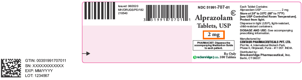 ALPRAZOLAM TAB 2MG, 100 BTL (C4) NDC 65862067901 CONTROLLED NON-RETURNABLE