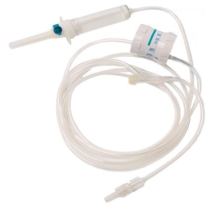 MEDIGRATIVE 007, UNIVERSAL IV SET WITH FLOW REGULATOR, MALE LL CONNECTOR, 15 MICRON FILTER IN DRIP CHAMBER, 20 DROPS/ML, 85", 40 BOX M007