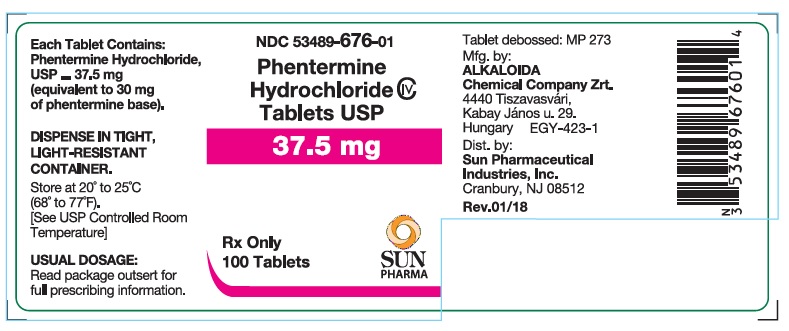 PHENTERMINE 37.5MG BLUE SPECK TAB, 100 BTL (C4) NDC 11534016001 CONTROLLED NON-RETURNABLE