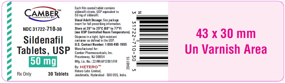 SILDENAFIL TAB 50MG, 30 BTL NDC 31722071030 NON-RETURNABLE