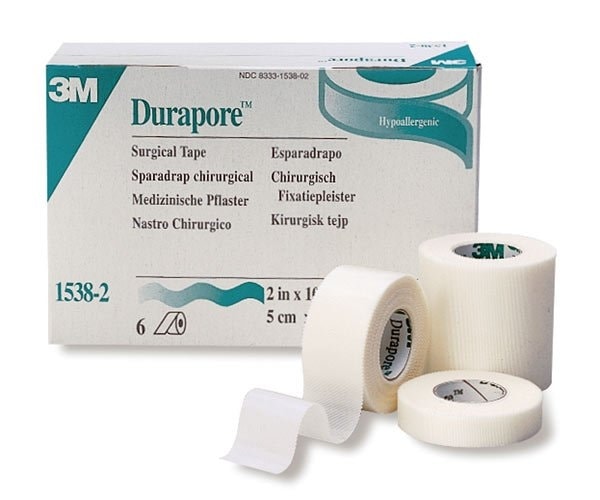 3M DURAPORE SILK TAPE 1 X 10YDS, 12 BX 1538-1