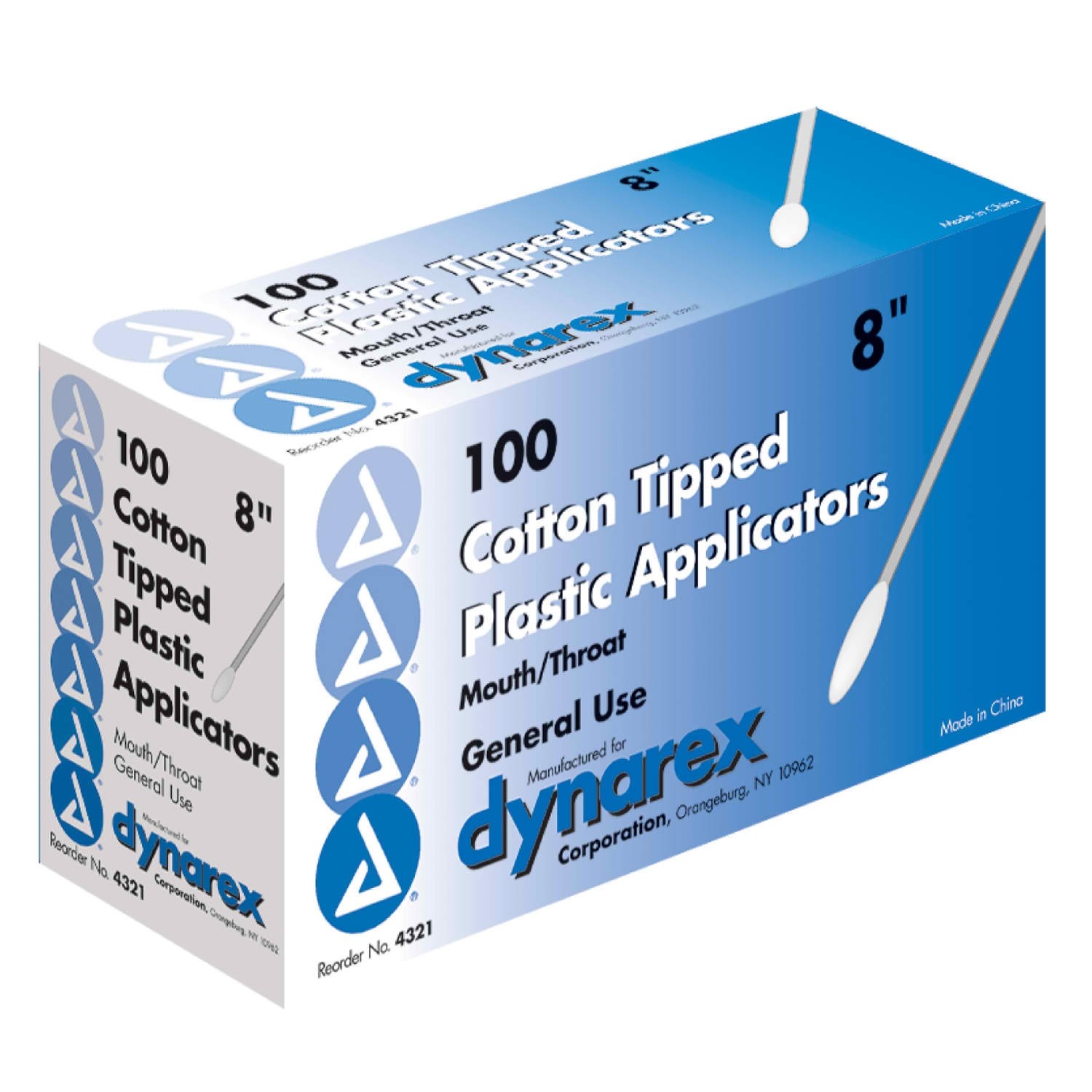 COTTON TIPPED APPLICATOR 8", LARGE TIP, 100 BX 4321