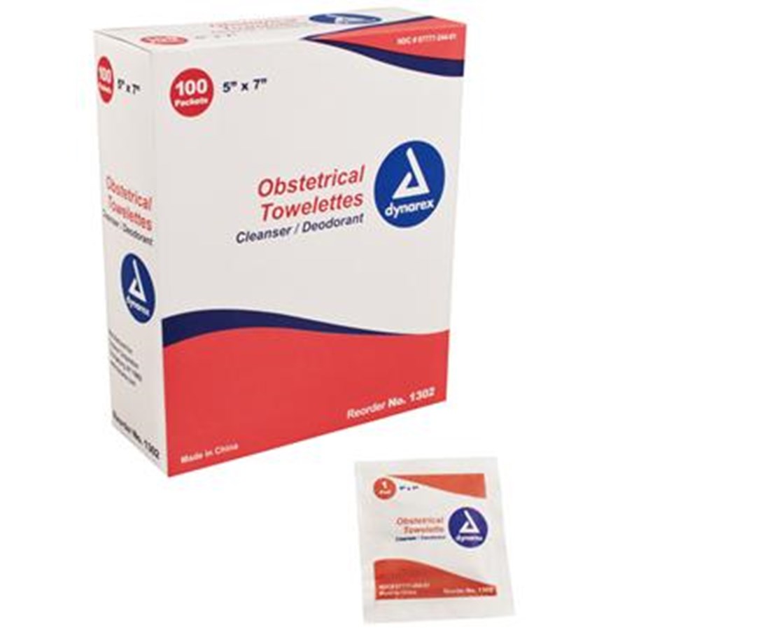 OBSTETRICAL (OB) TOWELETTES, 100 BX 1302