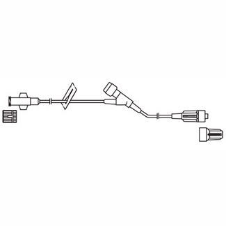 CODAN BC591 MINIBORE EXTENSION SET, FEMALE LUER-LOCK, SLIDE CLAMP, Y-INJECTION SITE, FLOWSTOP CAP, 8"