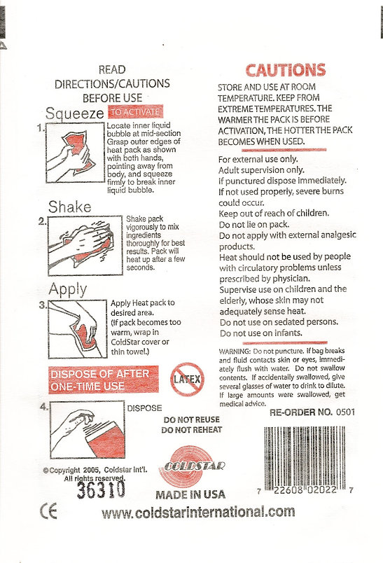 HOT PACK, INSTANT, STANDARD, 6 X 9, 24 CS  50104 - Image 2