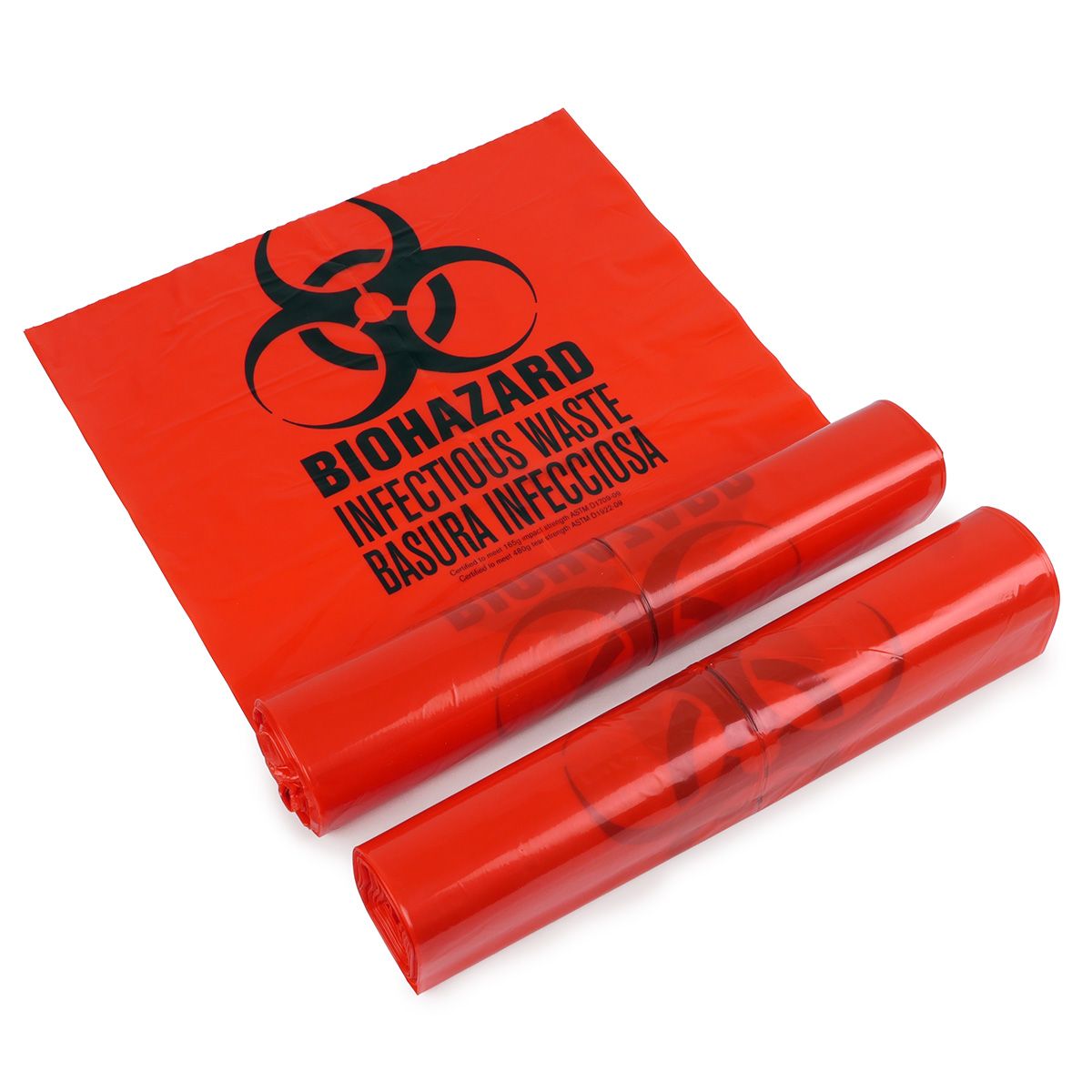 RED BIOHAZARD BAGS, 31 X 41, 33GAL, 1.6MIL, 100 BX 47-71 NON-RETURNABLE
