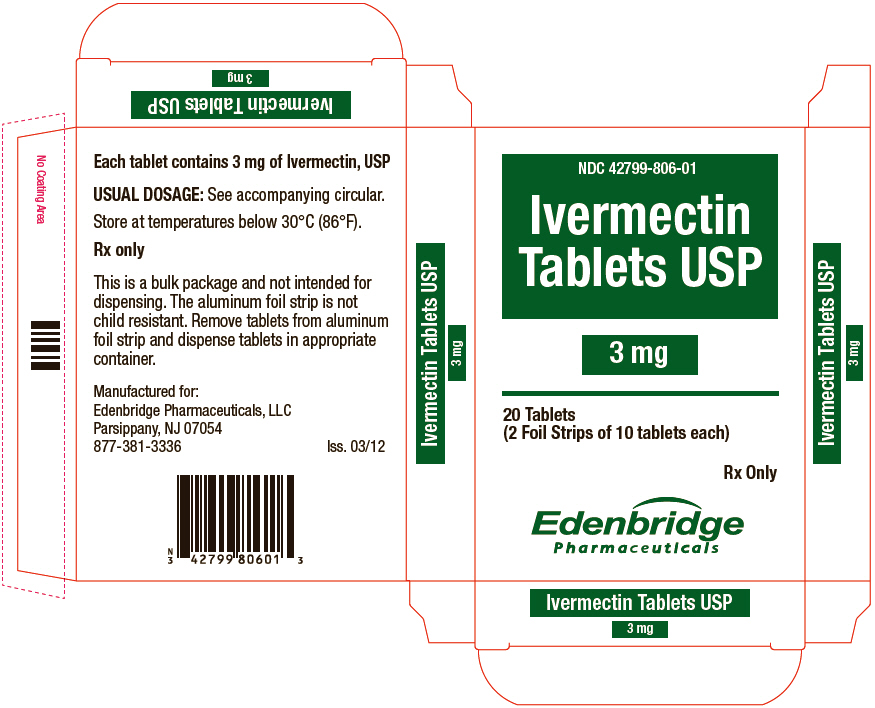 IVERMECTIN TAB 3MG, 20 BTL NDC 72888020666 NON-RETURNABLE