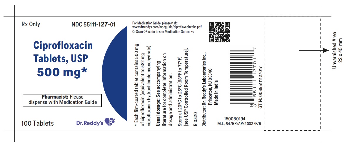 CIPROFLOXACIN TAB 500MG, 100 BTL NDC 69367038601 NON-RETURNABLE