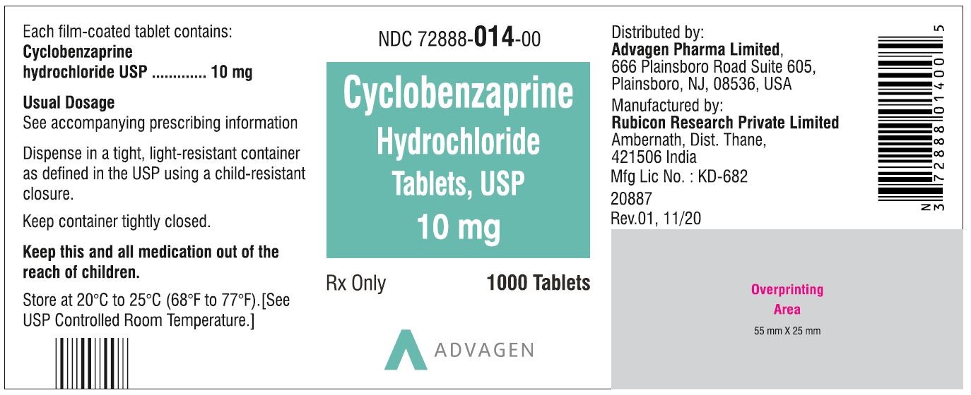 CYCLOBENZAPRINE TAB 10MG, 1000 BTL NDC 29300041510 NON-RETURNABLE