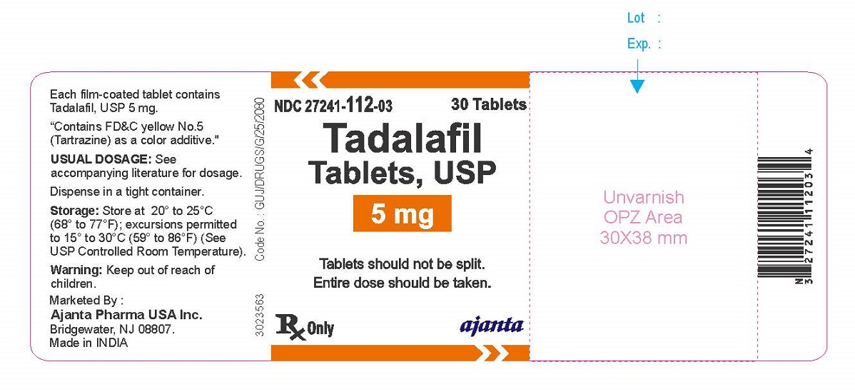 TADALAFIL TAB 5MG, 500 BTL NDC 29300028705 NON-RETURNABLE