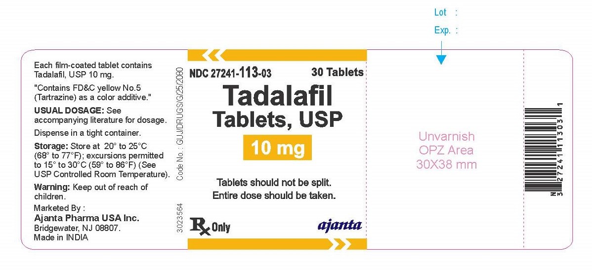 TADALAFIL TAB 10MG, 500 BTL NDC 29300028805 NON-RETURNABLE