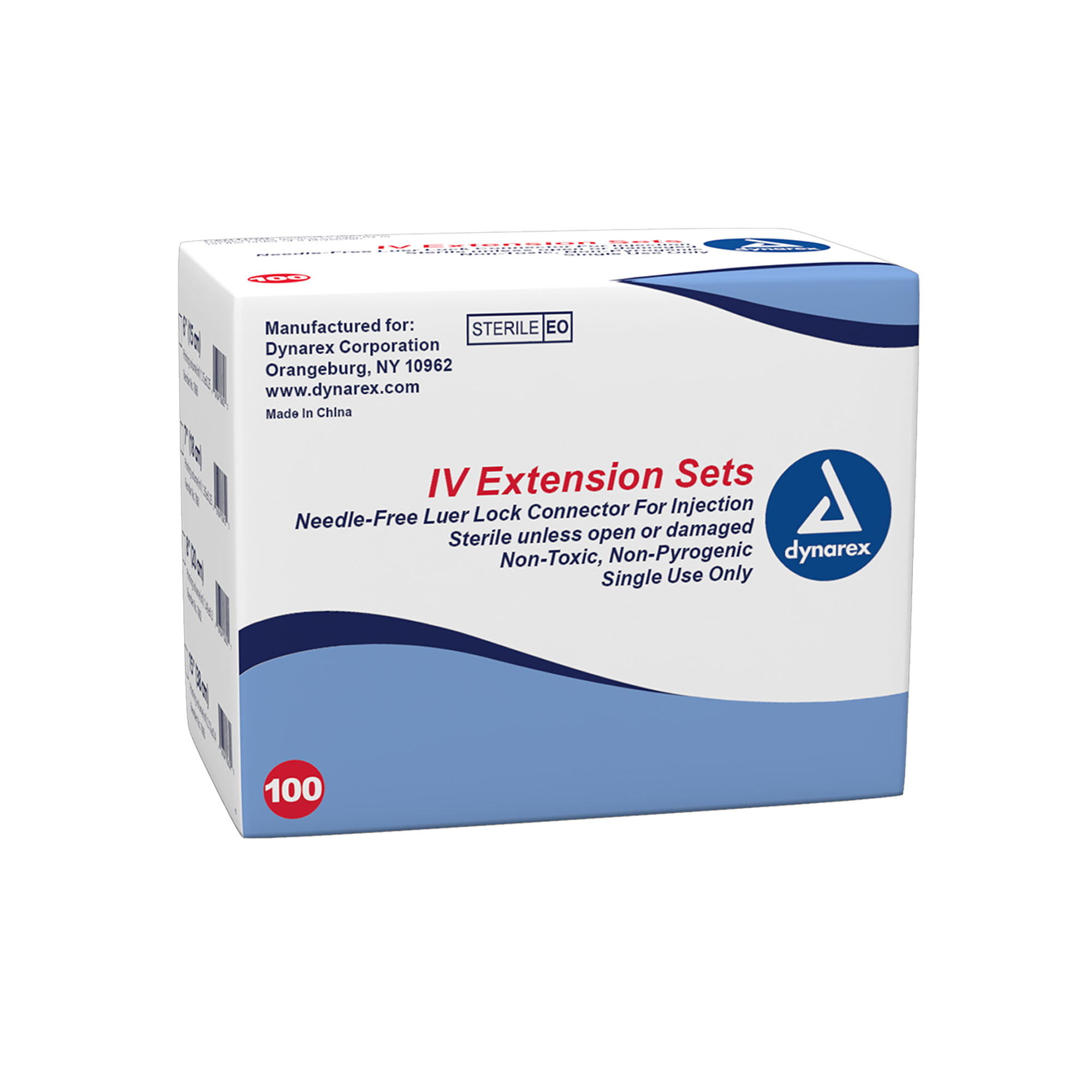 DYNAREX # 7062, IV EXTENSION SET 8", NEEDLE FREE LL CONNECTOR, 100/BX - Image 2