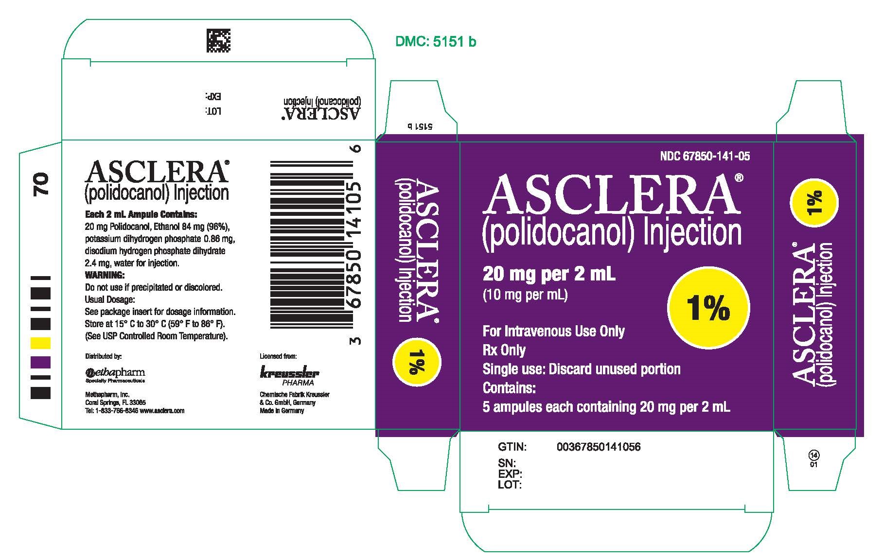 ASCLERA (POLIDOCANOL) INJECTION 5 AMPULES PER BOX - Image 3