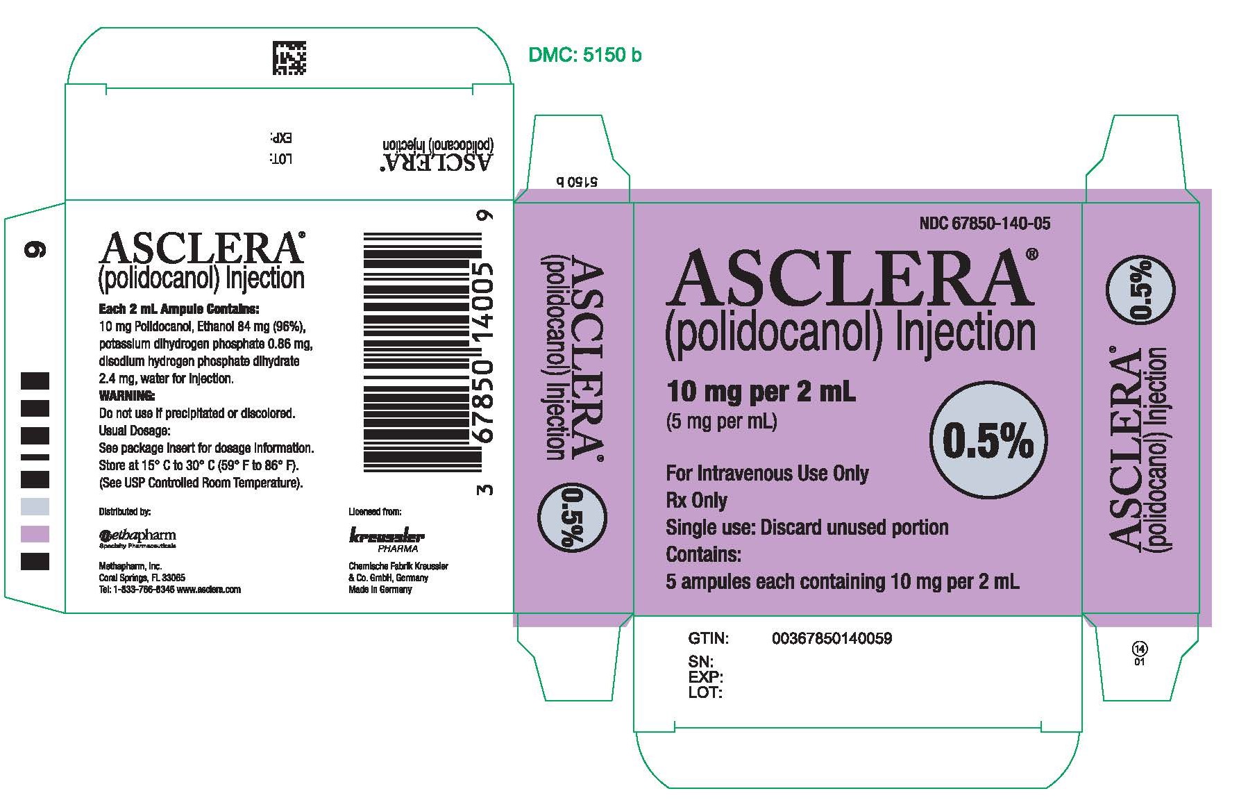 ASCLERA (POLIDOCANOL) INJECTION 5 AMPULES PER BOX - Image 2