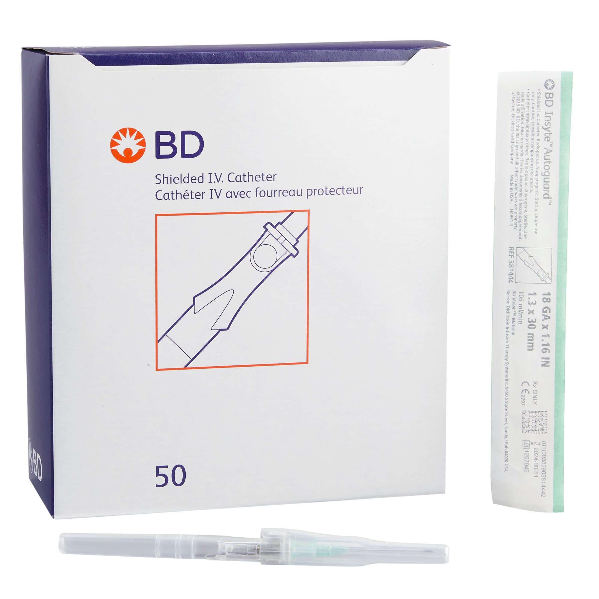 BD INSYTE AUTOGUARD SHIELDED PERIPHERAL IV CATHETER, 50/BOX - Image 3