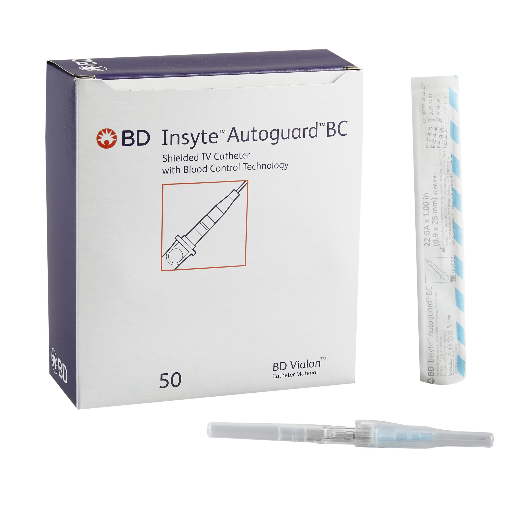 BD INSYTE AUTOGUARD BLOOD CONTROL (BC) SAFETY IV PERIPHERAL CATHETER WITH PUSH-BUTTON SHIELDING, 50/BOX (BD BC Catheters) - Image 5