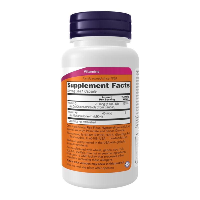 VITAMIN D3 1000IU + K2 45MCG VCAP, 120 BTL NON-RETURNABLE - Image 2